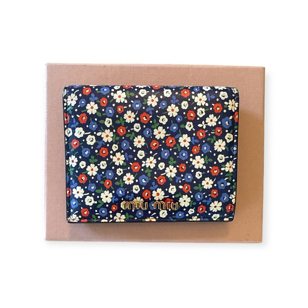 SOLD Miu Miu Blue Floral Wallet
